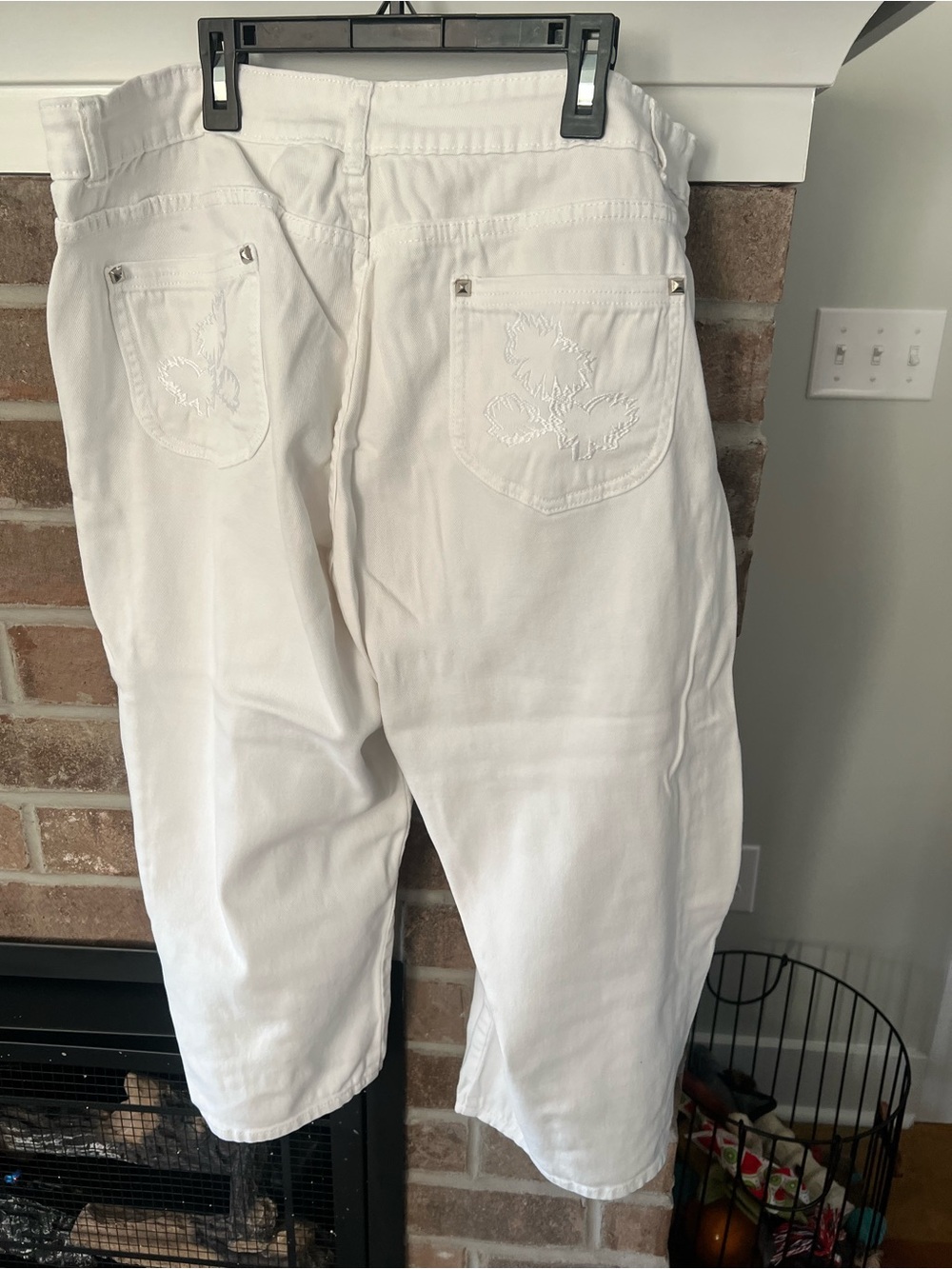 K Jordan White High-Rise Denim Crop Pants - Picture 4 of 4